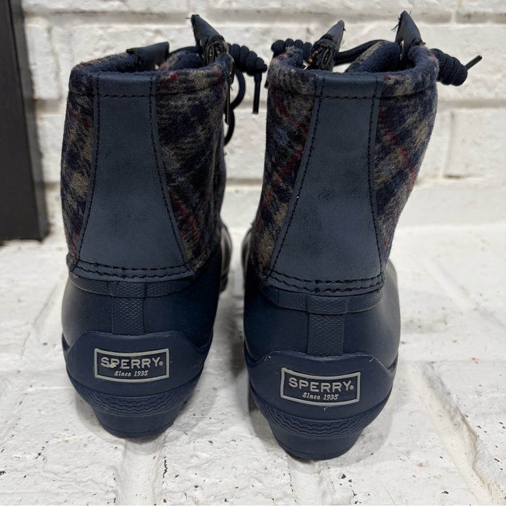 Sperry Navy Plaid Duck Boots - Picture 5 of 5